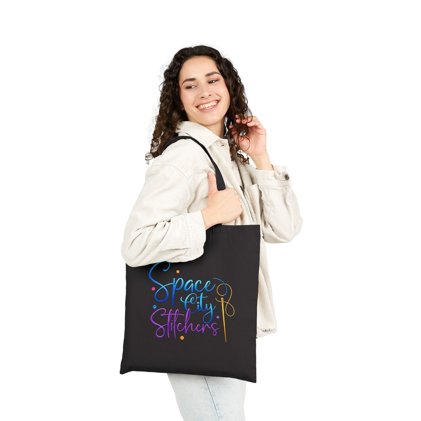 Spacecraft Stitchers Tote — Astronaut Sewing Crew Canvas Bag