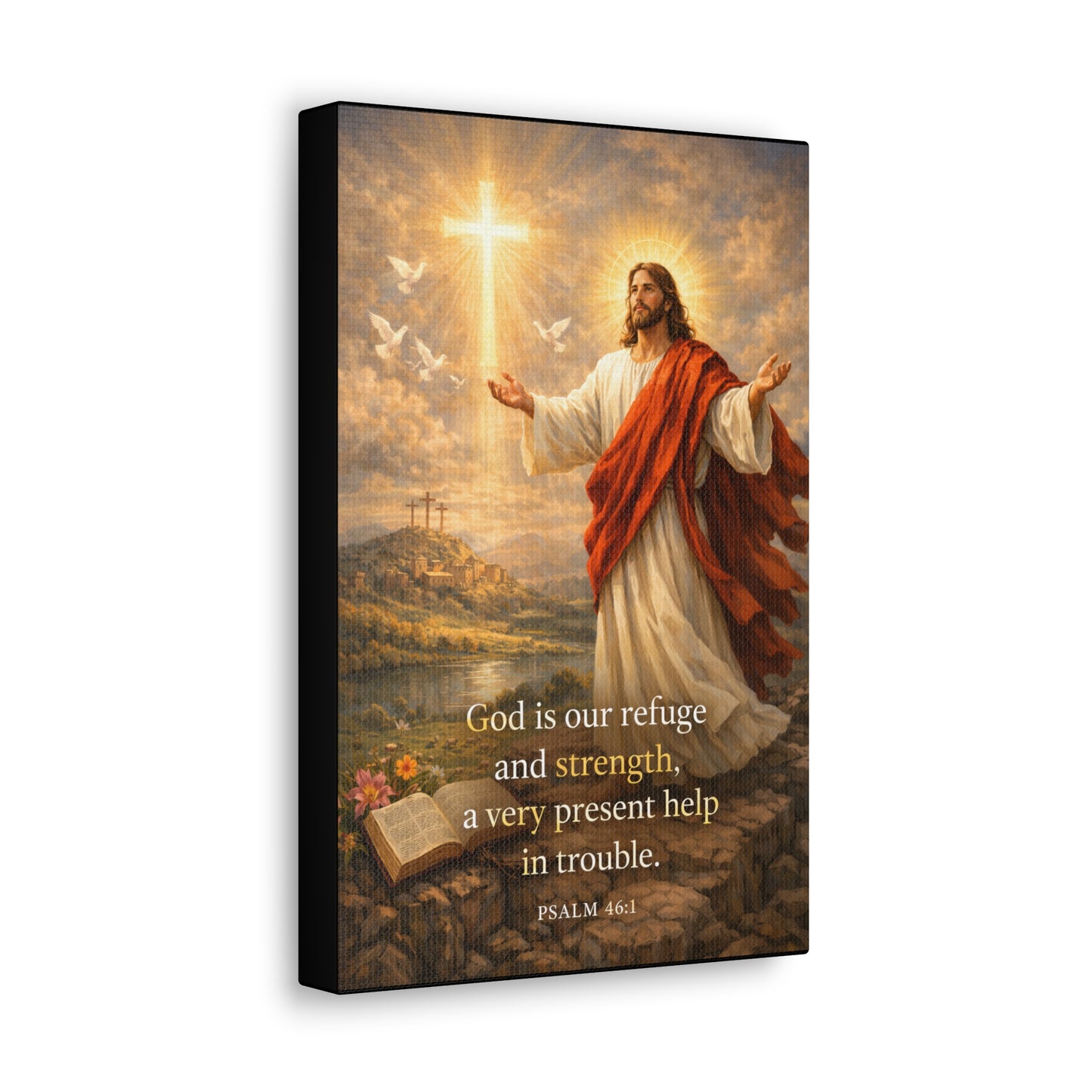 Psalm 46:1 Religious Canvas
