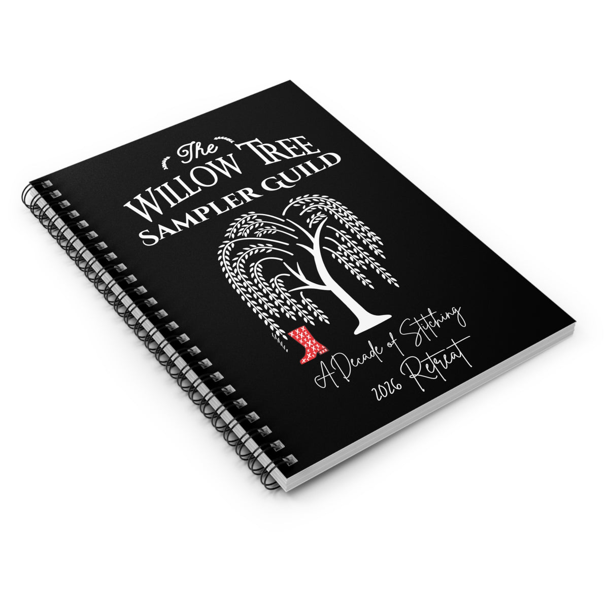 Willow Tree Sampler Guild 2026 Retreat Spiral Notebook — 'A Decade of Stitching' Keepsake