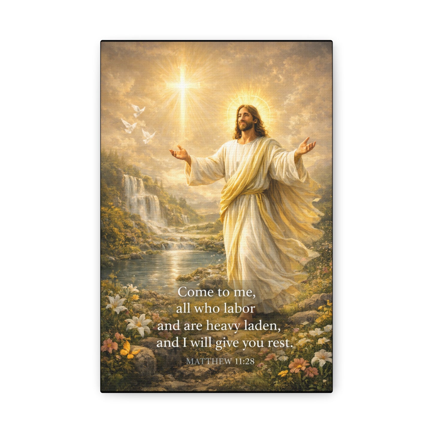Matthew 11:28 Religious Canvas