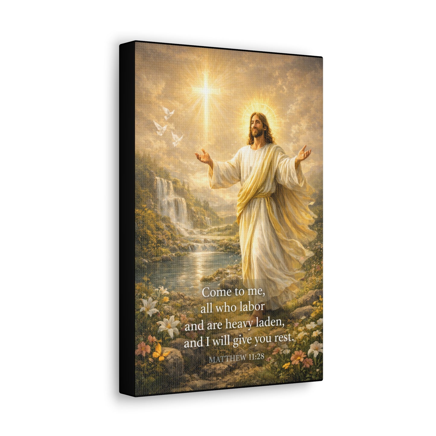 Matthew 11:28 Religious Canvas