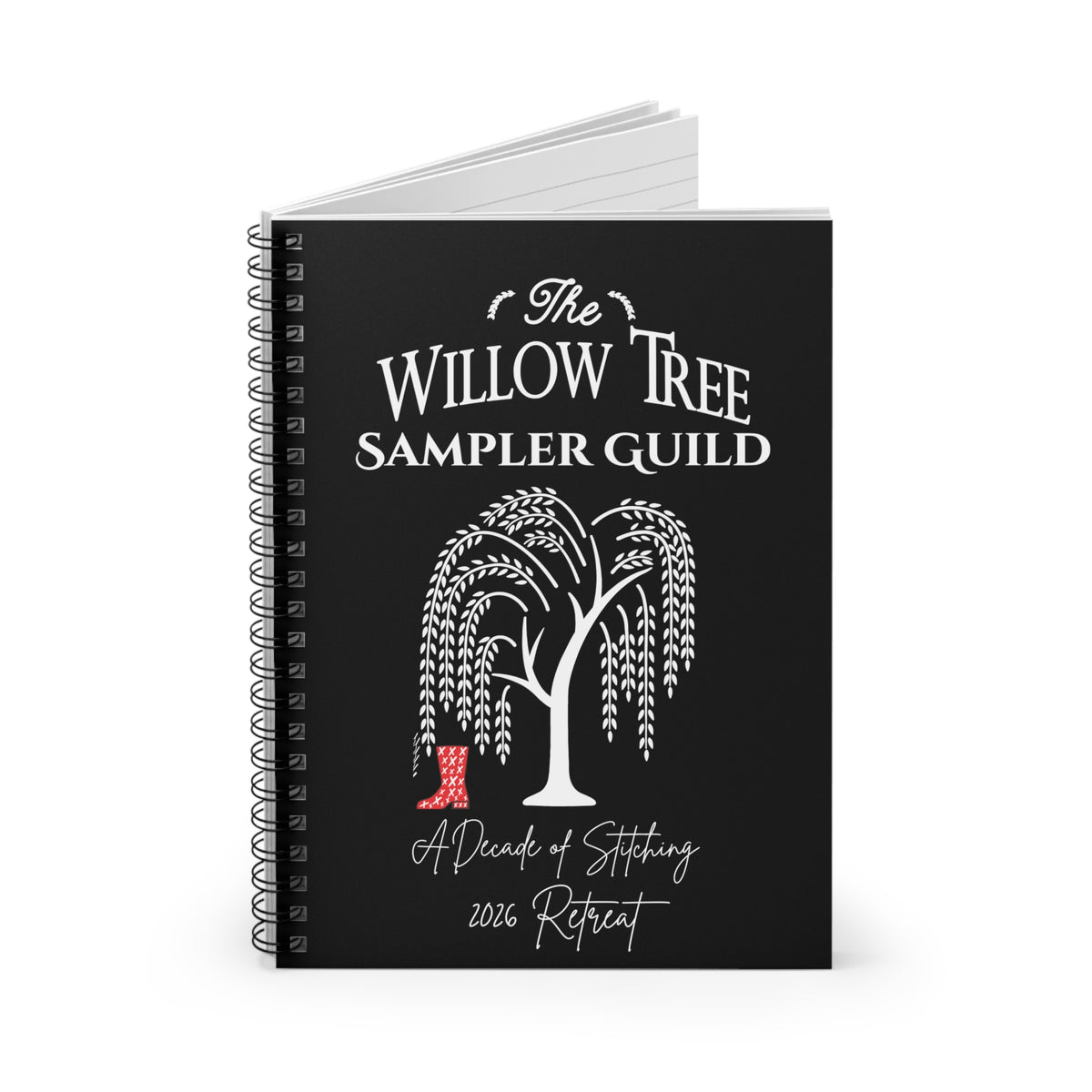 Willow Tree Sampler Guild 2026 Retreat Spiral Notebook — 'A Decade of Stitching' Keepsake