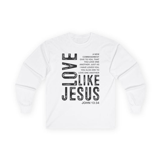 Love Like Jesus Long Sleeve Tee — John 13:34 Christian Shirt