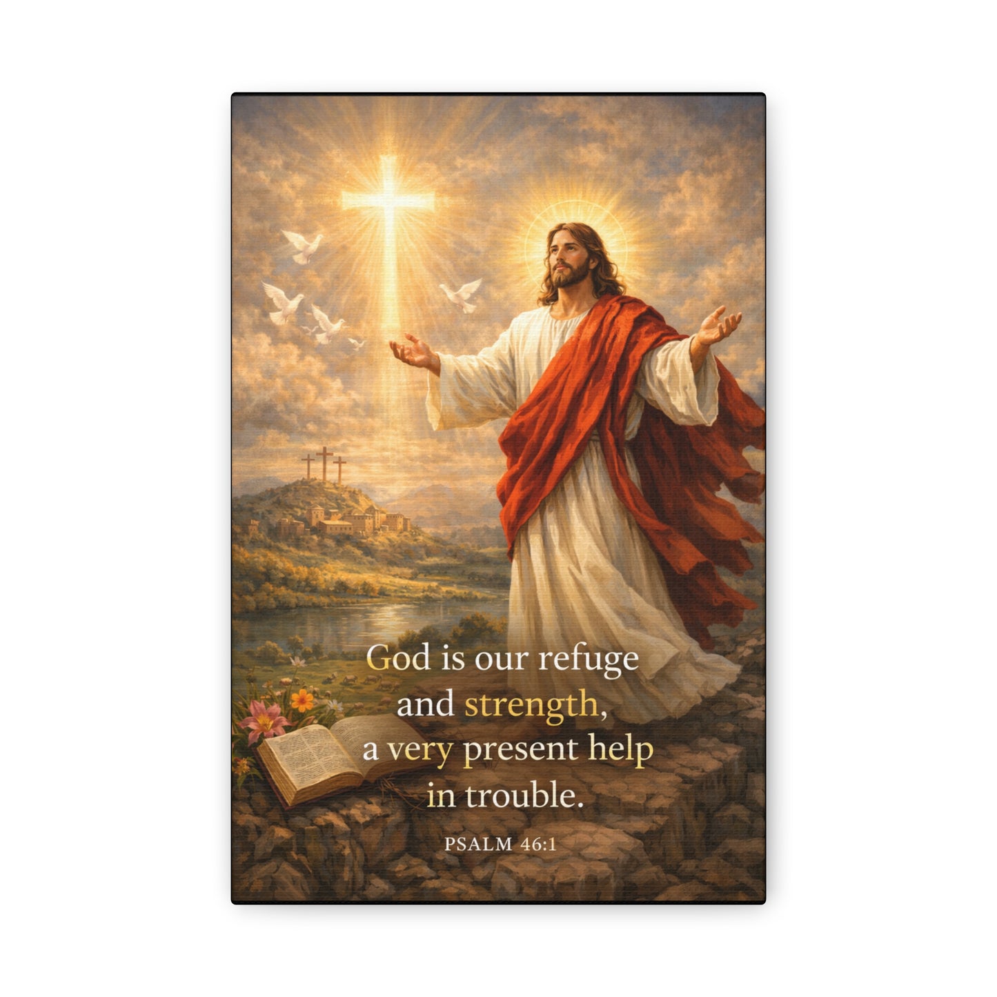 Psalm 46:1 Religious Canvas