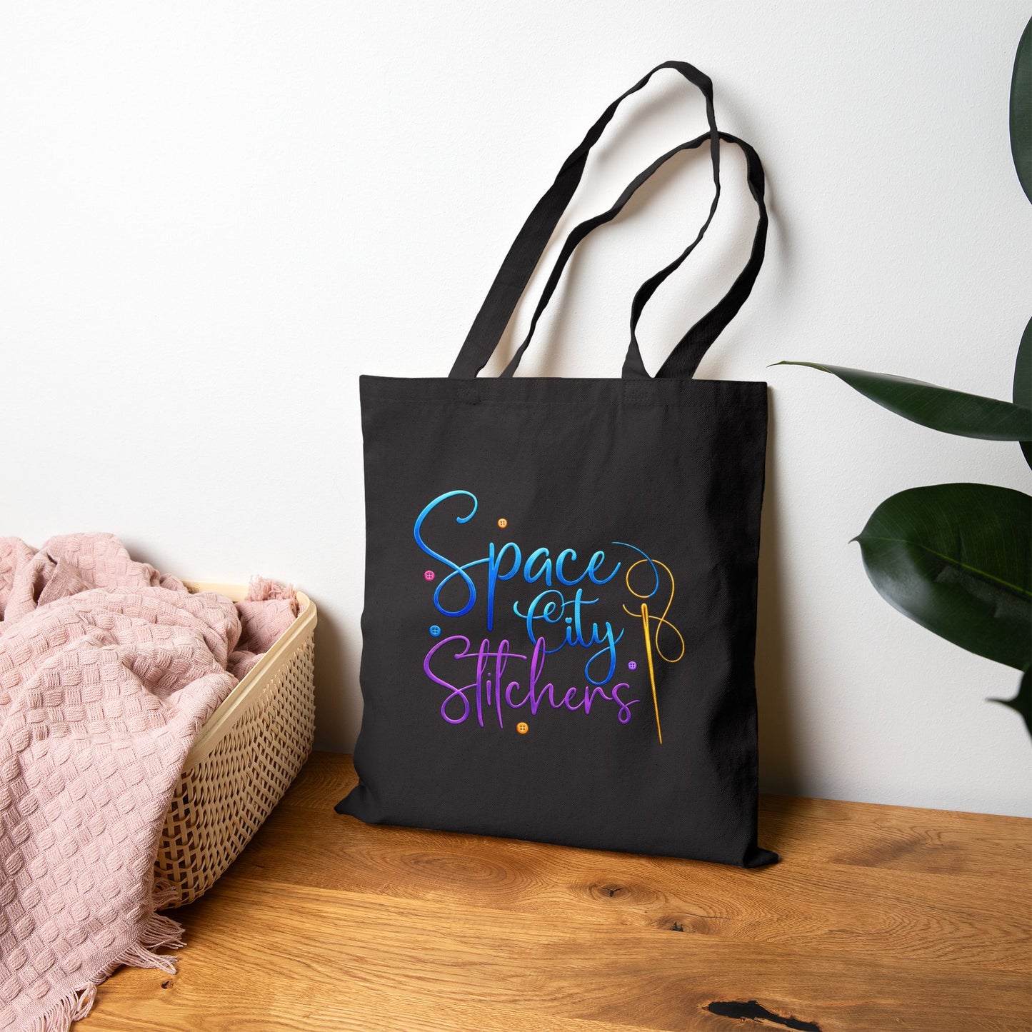 Spacecraft Stitchers Tote — Astronaut Sewing Crew Canvas Bag