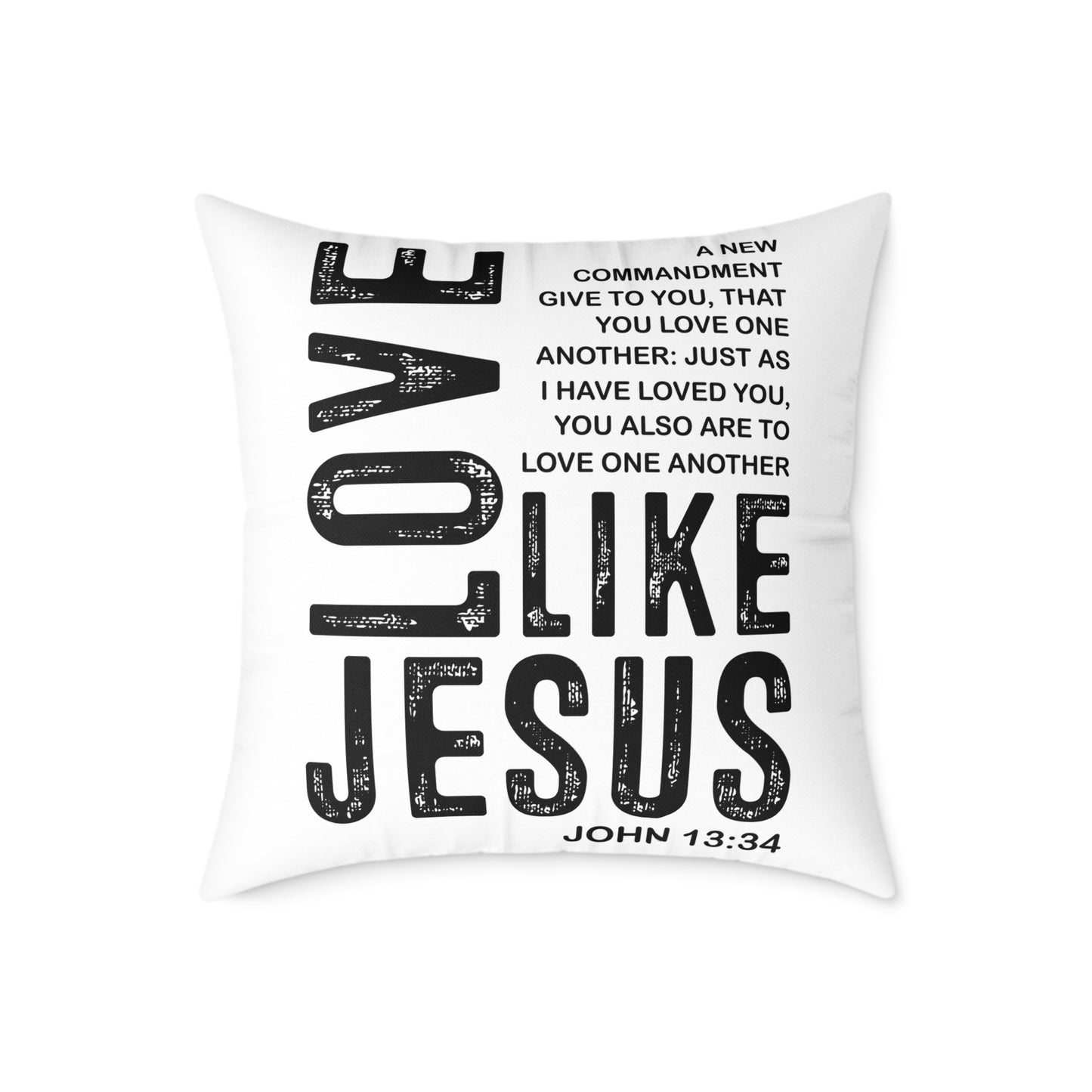 Love Like Jesus Throw Pillow — Inspirational Christian Home Decor (John 13:34)