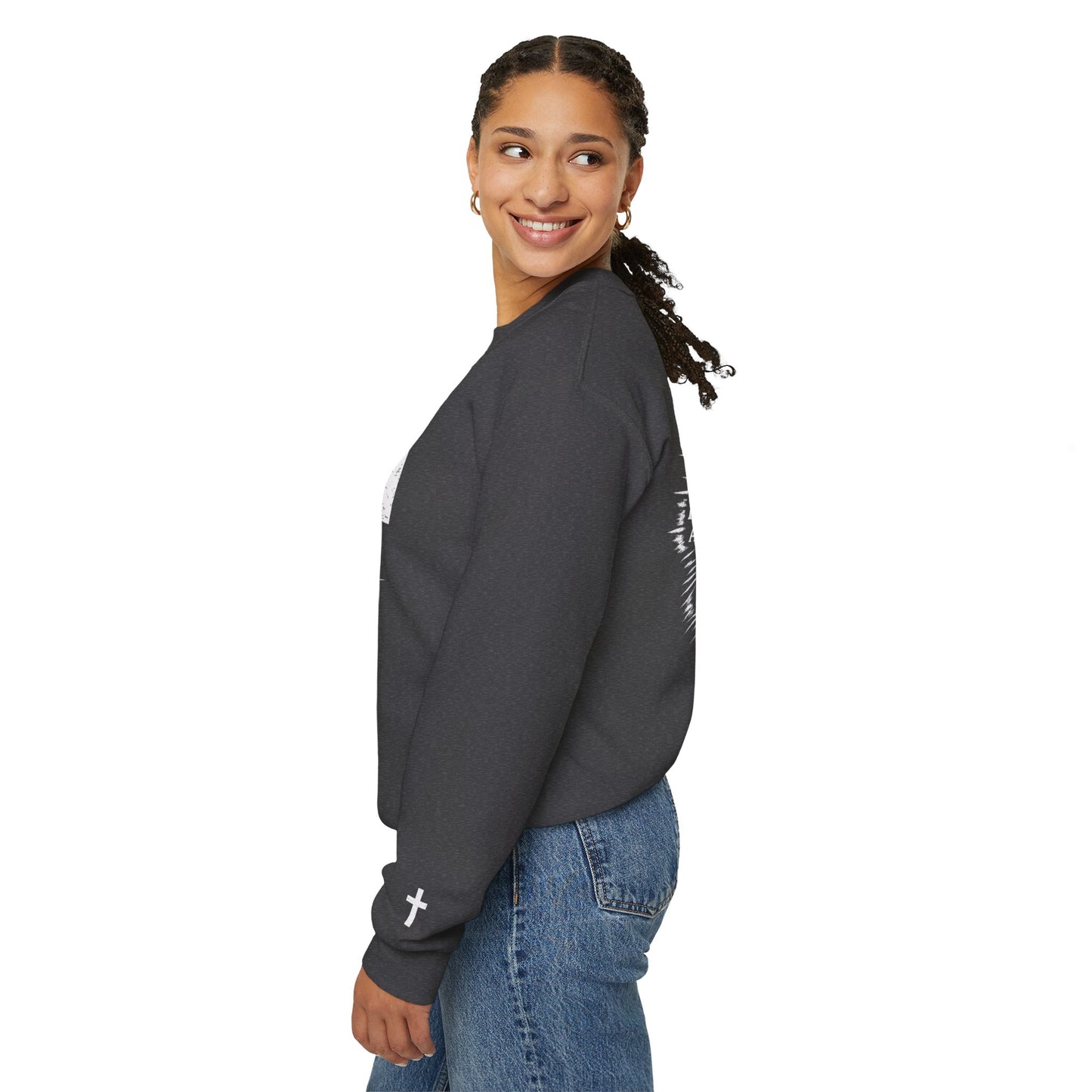 Faith Not Fear Sweatshirt — Inspirational Christian Crewneck (Isaiah 53:5)