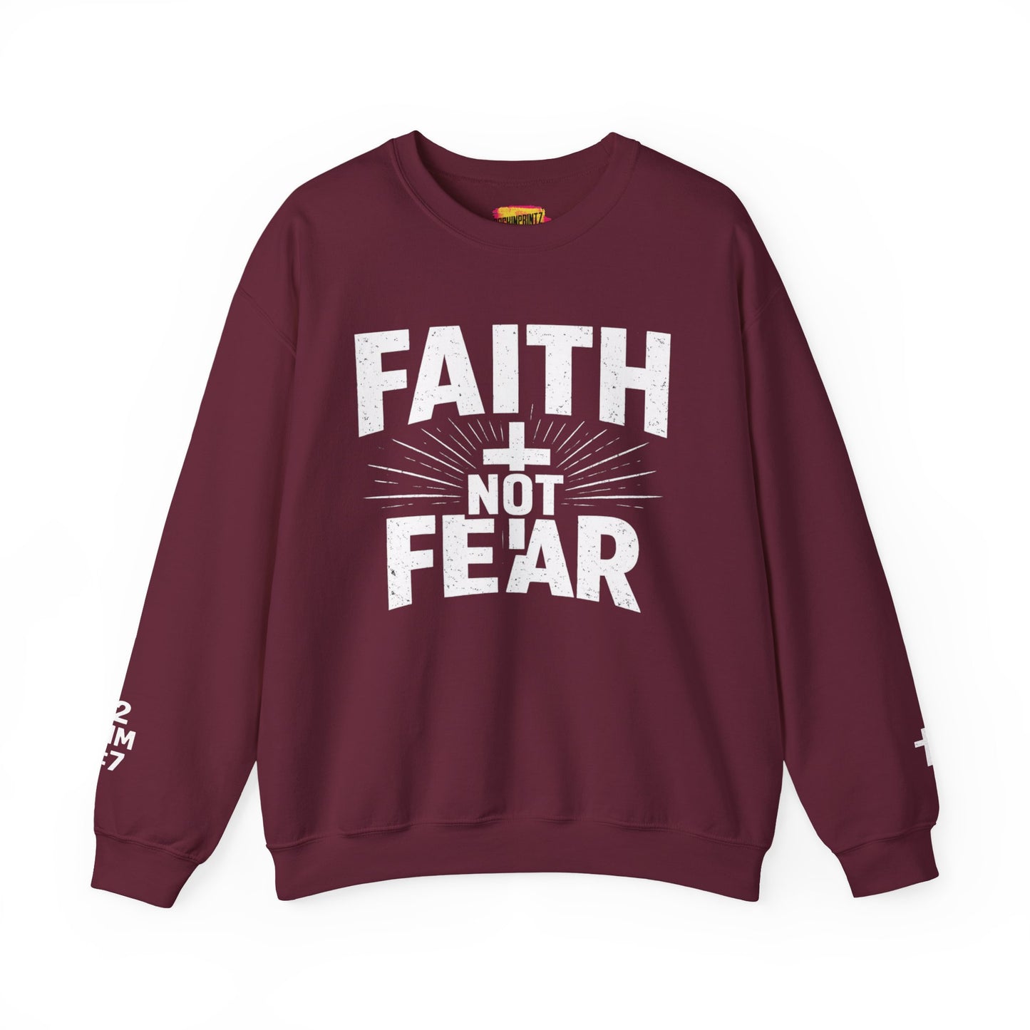 Faith Not Fear Sweatshirt — Inspirational Christian Crewneck (Isaiah 53:5)